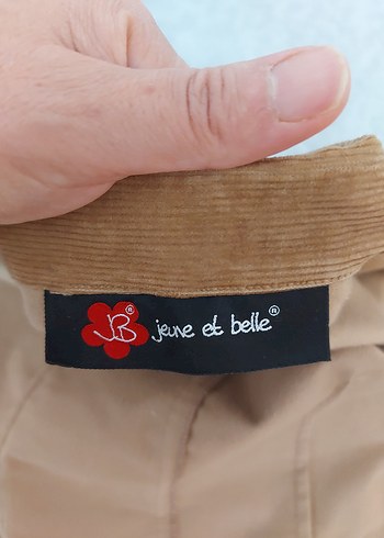 m Beden camel Renk Düğmeli Bej kadife Kadın Blazer Ceket