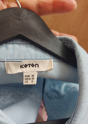 xs Beden mavi Renk Nakışlı Mavi Kolsuz Denim Gömlek