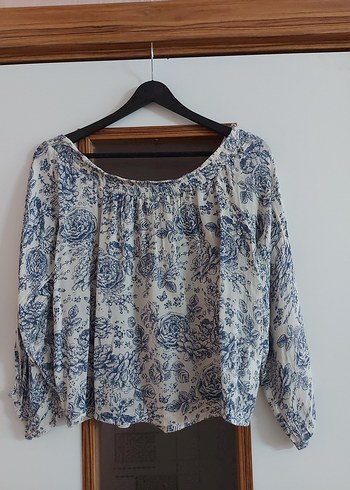 Bohem Tarz Beyaz Pamuklu Bluz - Görsel 2