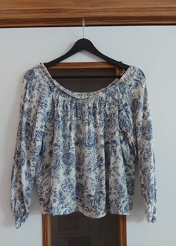 Bohem Tarz Beyaz Pamuklu Bluz - Görsel 4