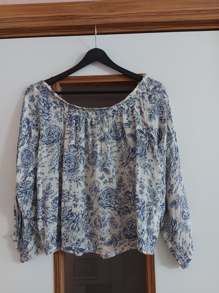 Bohem Tarz Beyaz Pamuklu Bluz - Görsel 2