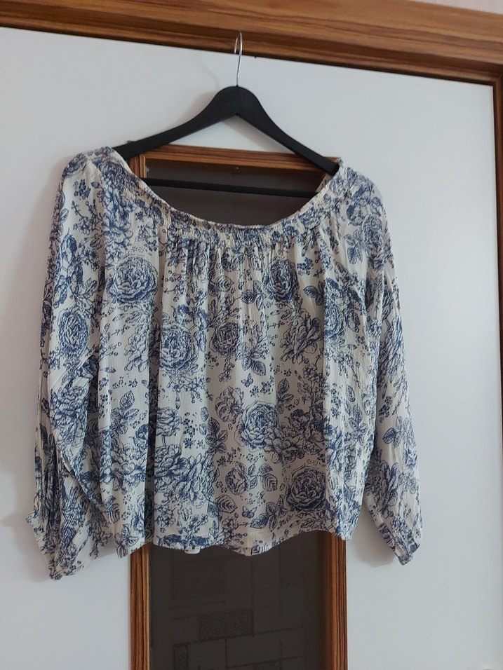 Bohem Tarz Beyaz Pamuklu Bluz - Görsel 3