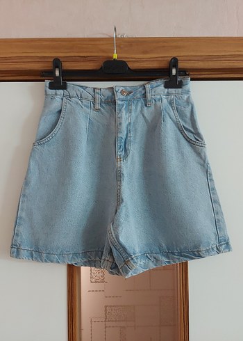 American Vintage Kadın Mavi Midi Denim Şort