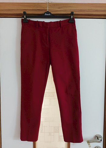 Bordo Kadın Kumaş Pantolon