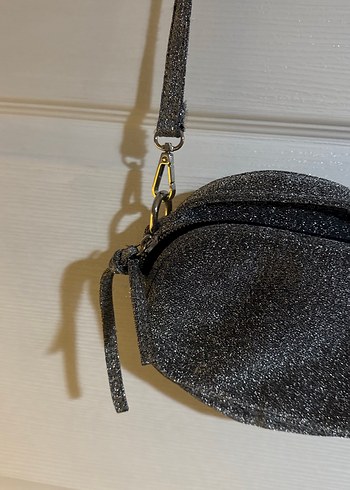 Pull and Bear Gri Simli Çapraz askılı Pull&Bear