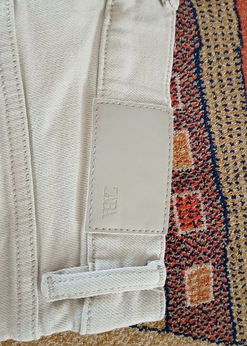 Krem rengi Erkek Regular Fit Kemerli Kot Pantolon - Görsel 4