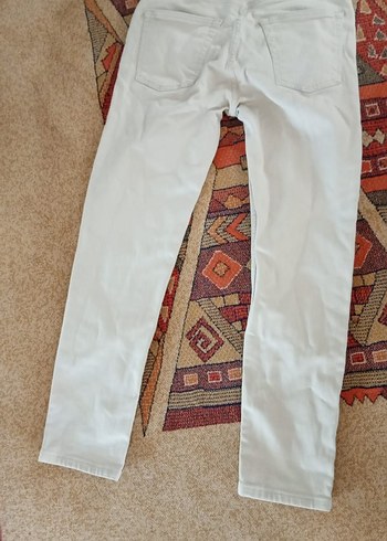 Krem rengi Erkek Regular Fit Kemerli Kot Pantolon - Görsel 5