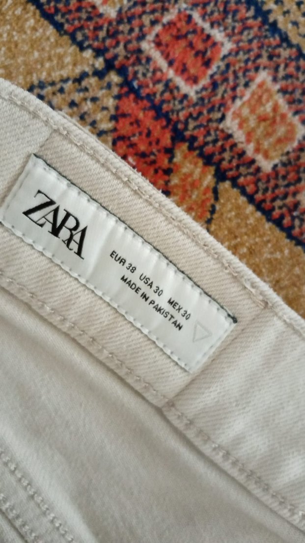 Krem rengi Erkek Regular Fit Kemerli Kot Pantolon - Görsel 3