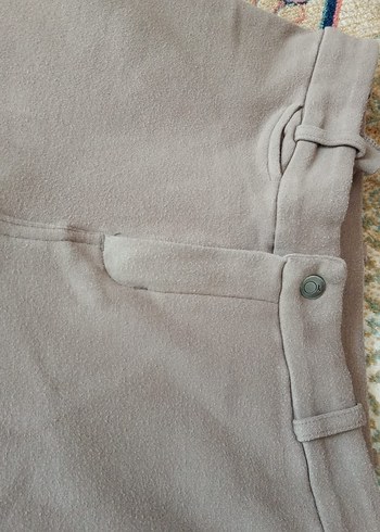 Kız Çocuk Kahverengi Süet Dar Kesim Binici Pantolonu - Görsel 5