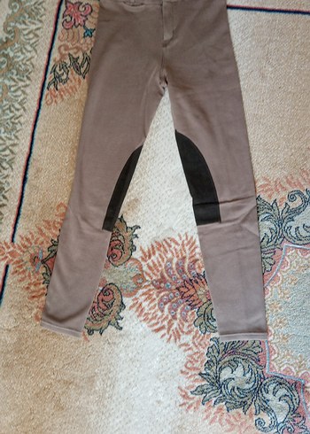 Kız Çocuk Kahverengi Süet Dar Kesim Binici Pantolonu - Görsel 7