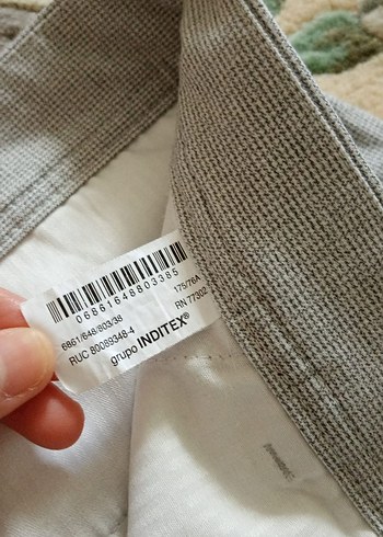 Zara Erkek Gri Düğmeli Pamuklu Erkek Pantolon - Görsel 3