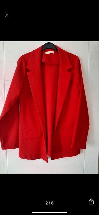Kırmızı likralı rahat ceket m-L uyumlu
