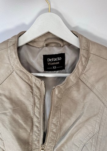 Bej Deri Kadın  Ceket - Görsel 2