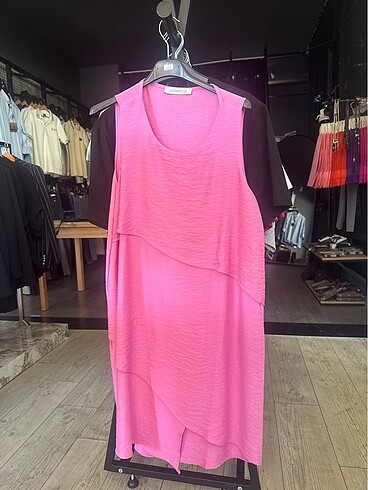 Moda kadın pembe elbise