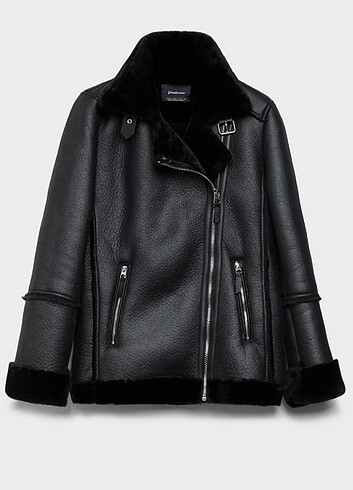 Stradivarius kürklü biker ceket 