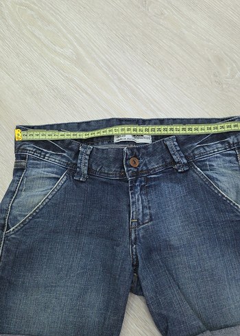 Gri Renkli Kadın Bol Kesim Mini Denim Şort - Görsel 5
