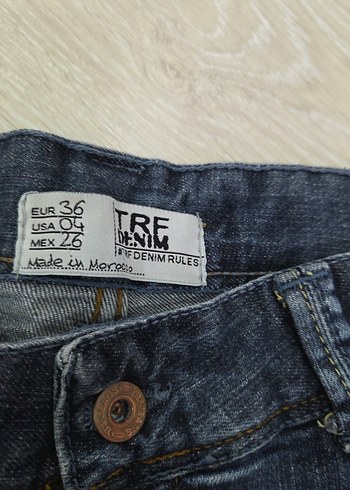 Gri Renkli Kadın Bol Kesim Mini Denim Şort - Görsel 2