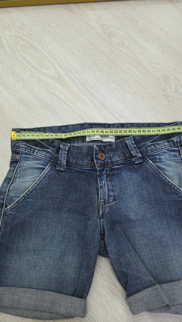 Gri Renkli Kadın Bol Kesim Mini Denim Şort - Görsel 5