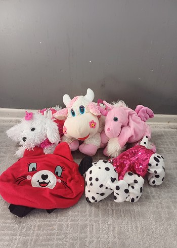 Renkli Pembe Peluş çantalar