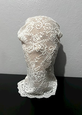 Beyaz Dantel Yüz Maskesi - Görsel 3