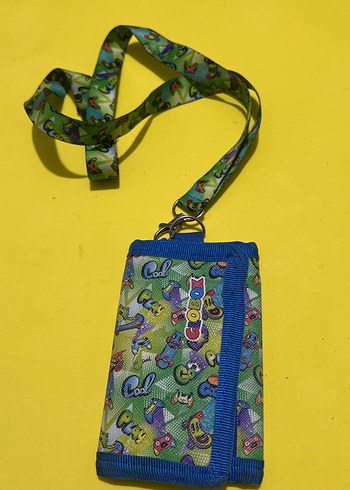 Renkli Baskılı Çocuk Cüzdanı ve Boyun Askısı - Görsel 6