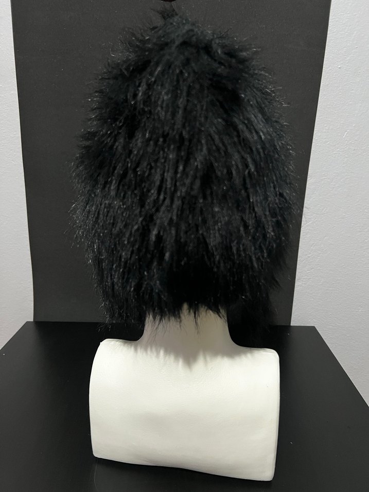 Kadın Siyah Kürklü Gotik Şapka - Görsel 4