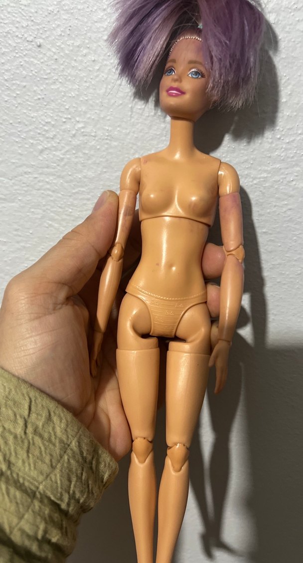 Mor Saçlı Eklemli Bebek - Görsel 3