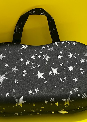 Yıldız Desenli Siyah Biker Sütyen çanta - Görsel 5