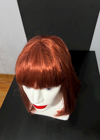 Koyu Kızıl Bakır  Gösterişli Kadın Peruk - Görsel 7