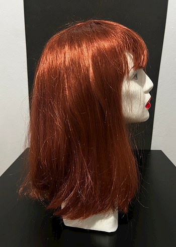 Koyu Kızıl Bakır  Gösterişli Kadın Peruk - Görsel 2