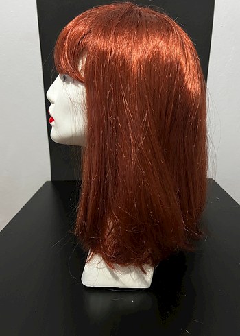 Koyu Kızıl Bakır  Gösterişli Kadın Peruk - Görsel 4