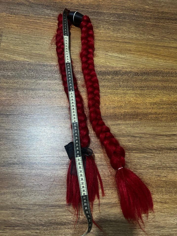 Bordo Yün Püsküllü Saç Aksesuarı - Görsel 2