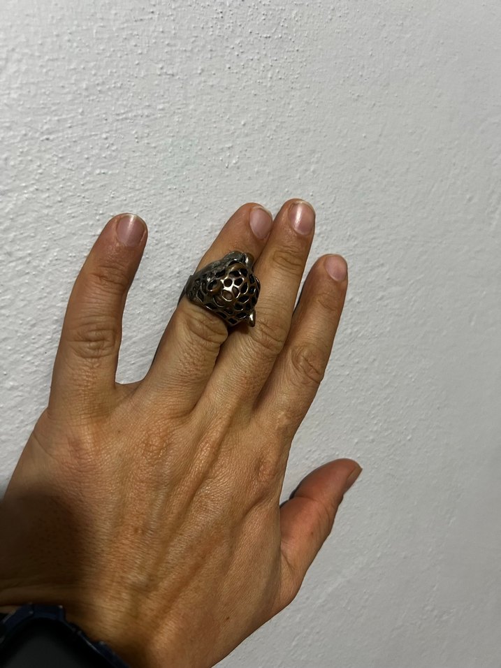 Parlak Leopar Desenli Kadın Yüzük - Görsel 2