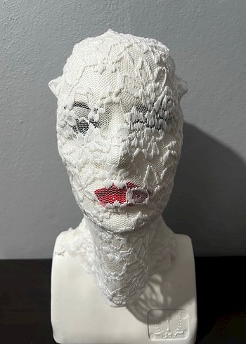 Beyaz Dantel Yüz Maskesi - Görsel 2