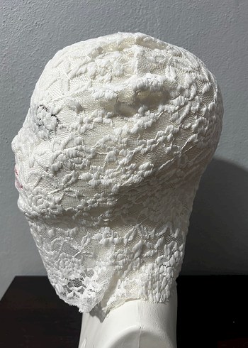 Beyaz Dantel Yüz Maskesi - Görsel 3