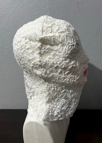 Beyaz Dantel Yüz Maskesi - Görsel 7