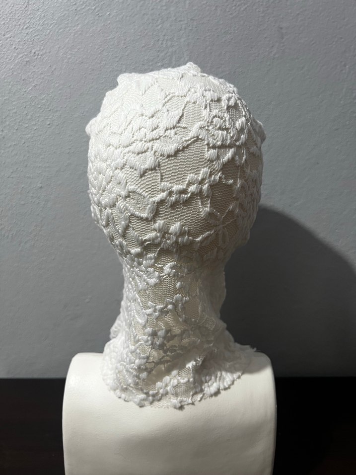 Beyaz Dantel Yüz Maskesi - Görsel 4