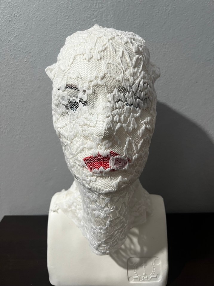 Beyaz Dantel Yüz Maskesi - Görsel 2