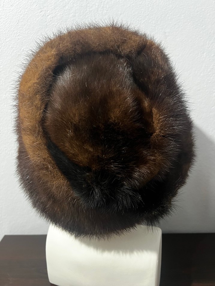 Kahverengi Kürklü Kadın Yün Şapka - Görsel 3
