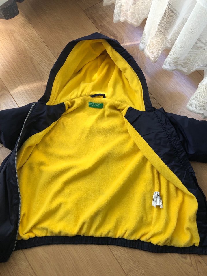 Benetton Erkek Çocuk Mavi Fermuarlı Ceket - Görsel 5