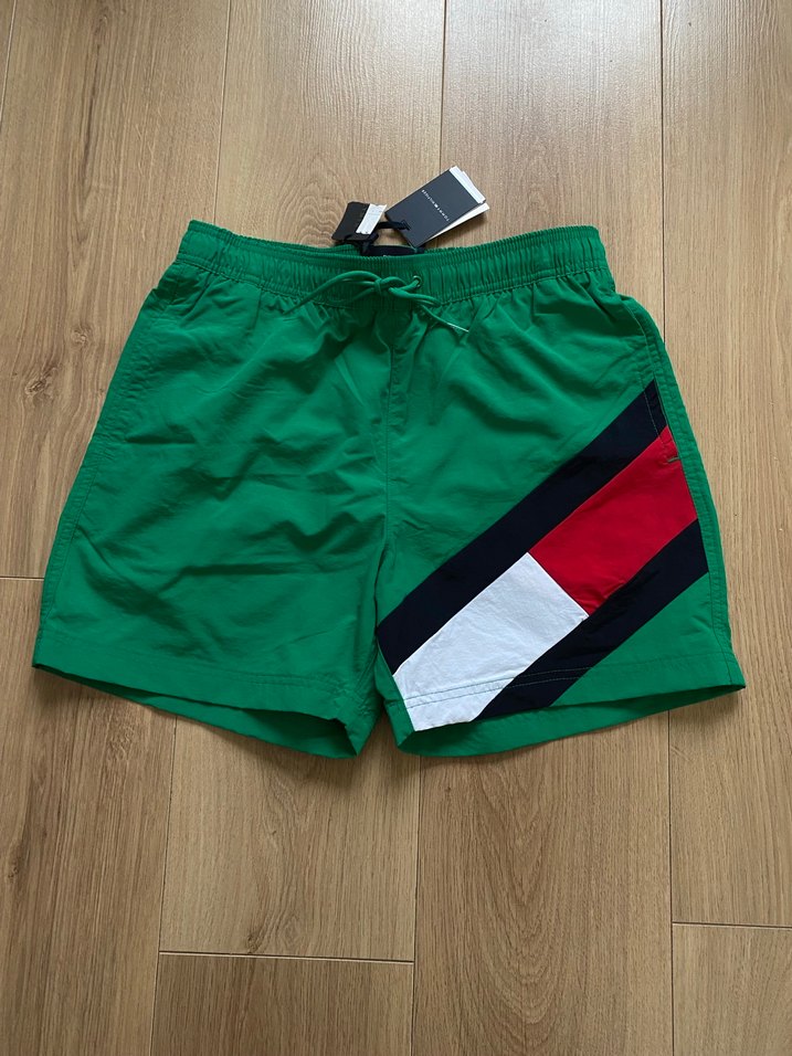 Kemerli Koyu Yeşil Mini Erkek Deniz Şortu - Görsel 2