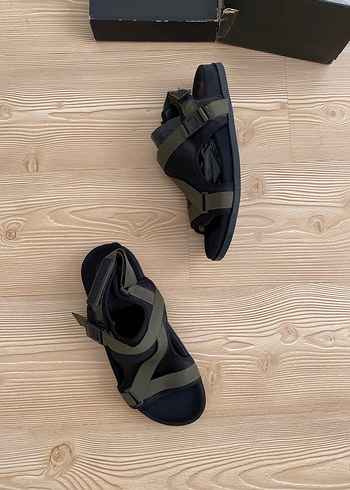 Haki Renkli Erkek Velcro Bantlı Sandalet - Görsel 5