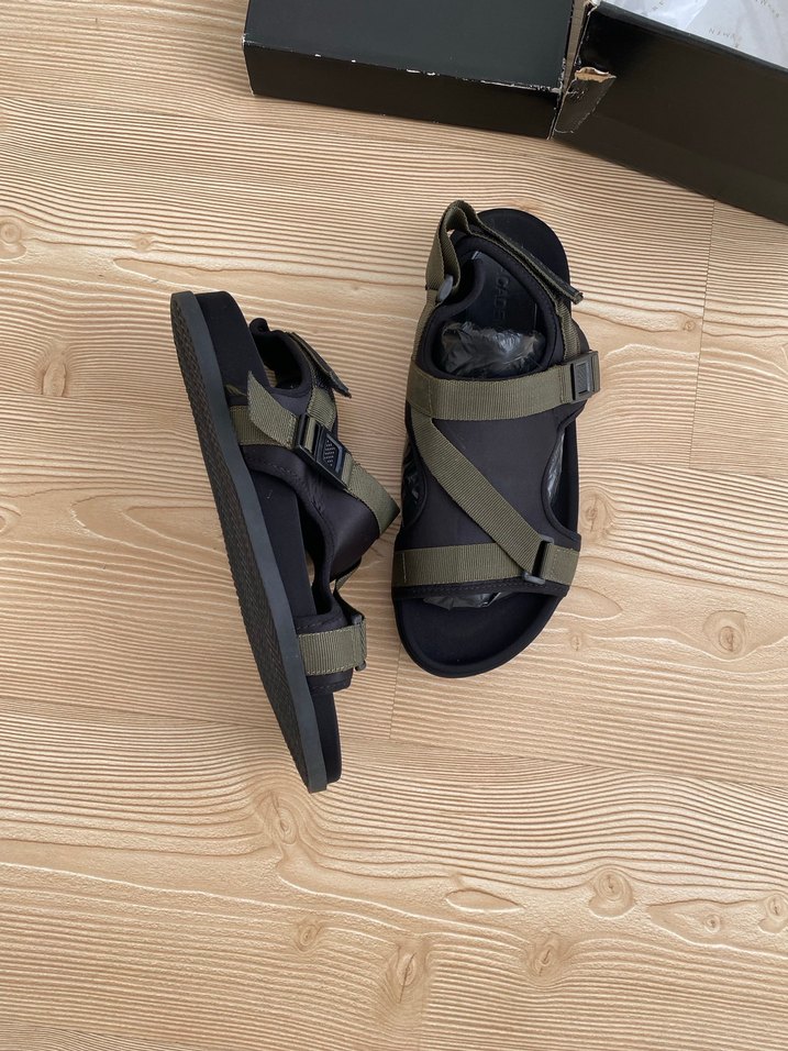 Haki Renkli Erkek Velcro Bantlı Sandalet - Görsel 4