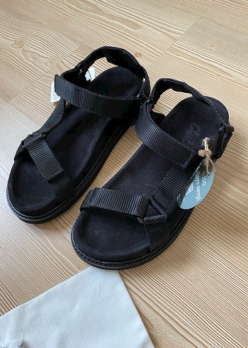 Erkek Siyah Cırt Cırtlı Sandalet - Görsel 10