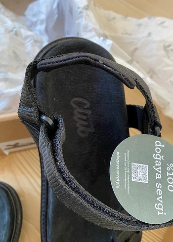 Erkek Siyah Cırt Cırtlı Sandalet - Görsel 5