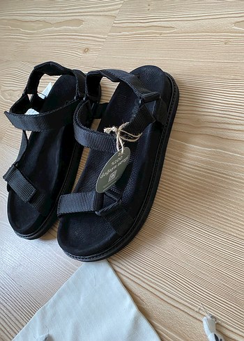 Erkek Siyah Cırt Cırtlı Sandalet - Görsel 14