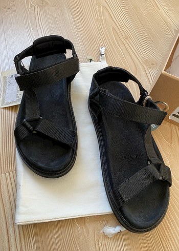 Erkek Siyah Cırt Cırtlı Sandalet - Görsel 8