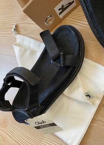 Erkek Siyah Cırt Cırtlı Sandalet - Görsel 6