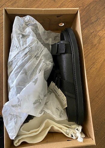 Siyah Erkek Minimalist Tokalı Sandalet - Görsel 4