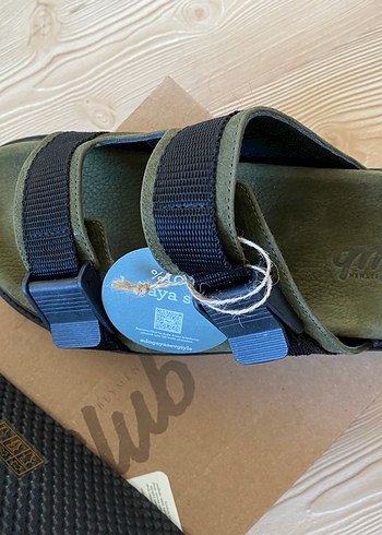 Yeşil Erkek Kauçuk Toka Detaylı Sandalet - Görsel 3